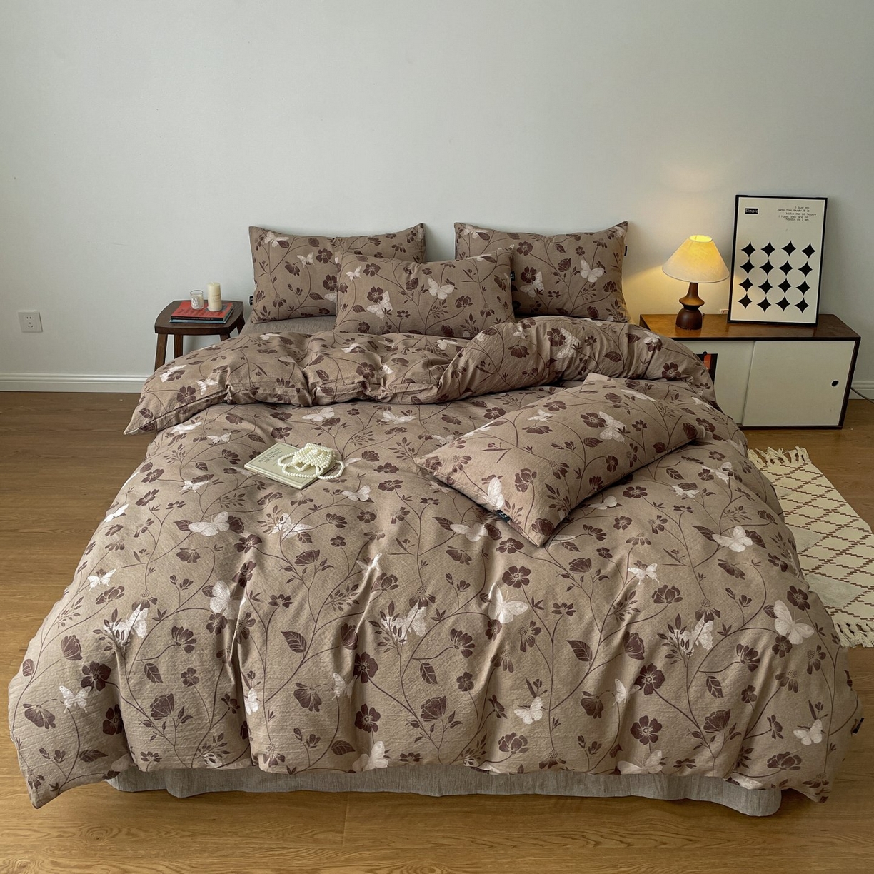 91家纺网 家纺一手货源 找家纺 （总）梦纤绒 2025秋冬新款A类高克重亚麻复古诧季风原麻系列四件套