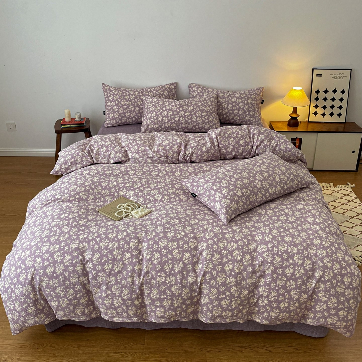 91家纺网 家纺一手货源 找家纺 （总）梦纤绒 2025秋冬新款A类高克重亚麻复古诧季风原麻系列四件套