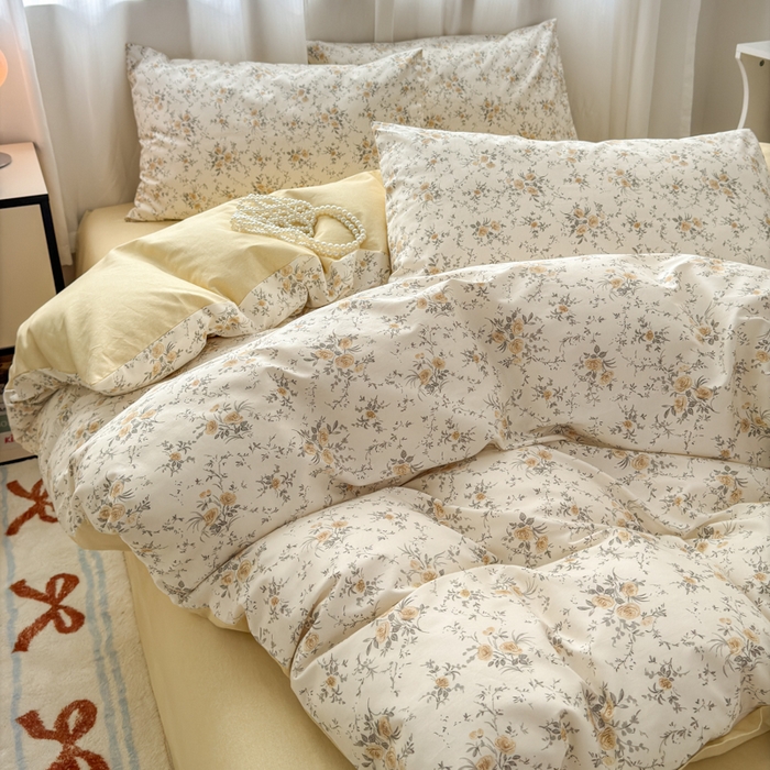 91家纺网 家纺一手货源 找家纺 小叮当家纺仓储工厂店 2025新款13372碎花全棉纯棉四件套 汐颜