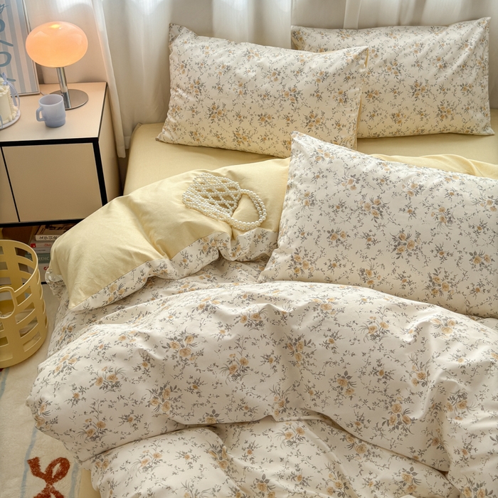 91家纺网 家纺一手货源 找家纺 小叮当家纺仓储工厂店 2025新款13372碎花全棉纯棉四件套 汐颜