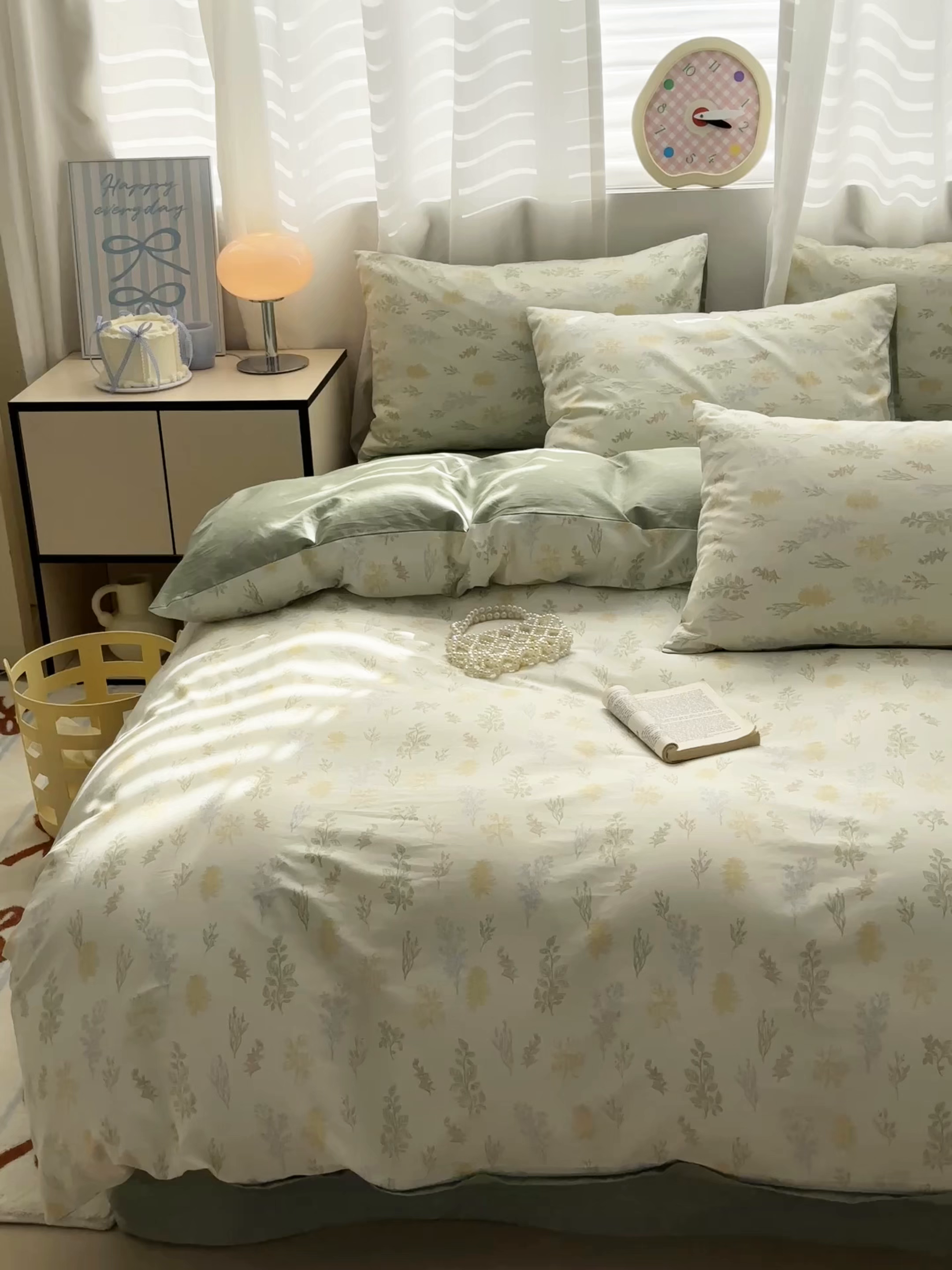 91家纺网 家纺一手货源 找家纺 小叮当家纺仓储工厂店 2025新款13372碎花全棉纯棉四件套 萱草