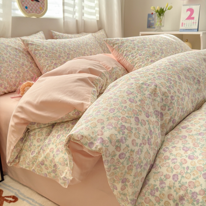 小叮当家纺仓储工厂店 2025新款13372碎花全棉纯棉四件套 悠然时光