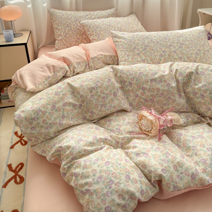 91家纺网 家纺一手货源 找家纺 小叮当家纺仓储工厂店 2025新款13372碎花全棉纯棉四件套 悠然时光