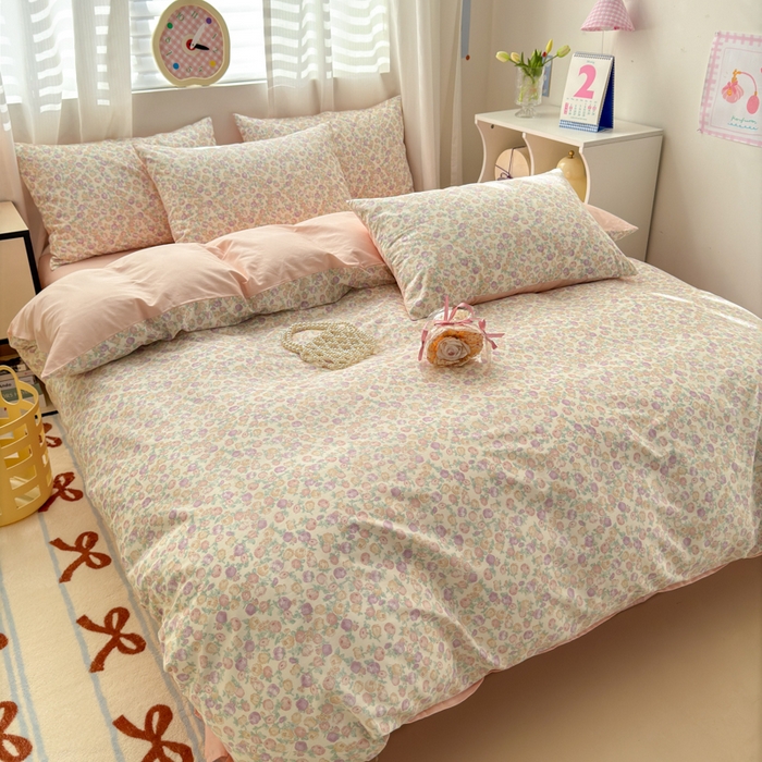 91家纺网 家纺一手货源 找家纺 小叮当家纺仓储工厂店 2025新款13372碎花全棉纯棉四件套 悠然时光