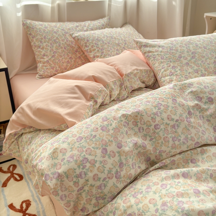 91家纺网 家纺一手货源 找家纺 小叮当家纺仓储工厂店 2025新款13372碎花全棉纯棉四件套 悠然时光