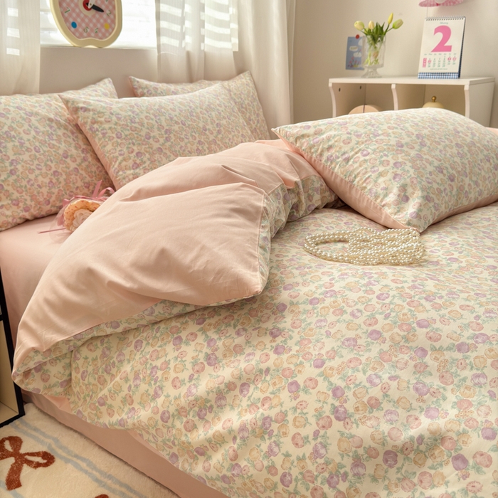 91家纺网 家纺一手货源 找家纺 小叮当家纺仓储工厂店 2025新款13372碎花全棉纯棉四件套 悠然时光