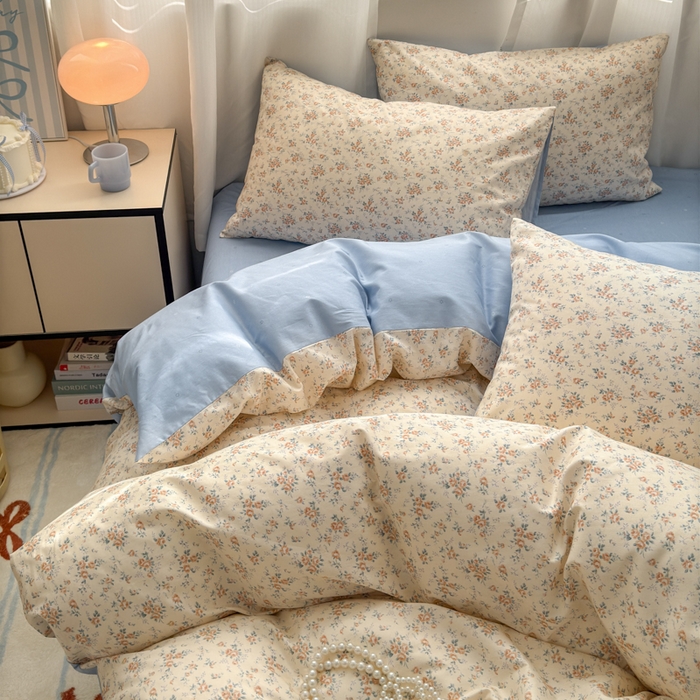 91家纺网 家纺一手货源 找家纺 小叮当家纺仓储工厂店 2025新款13372碎花全棉纯棉四件套 月蓉