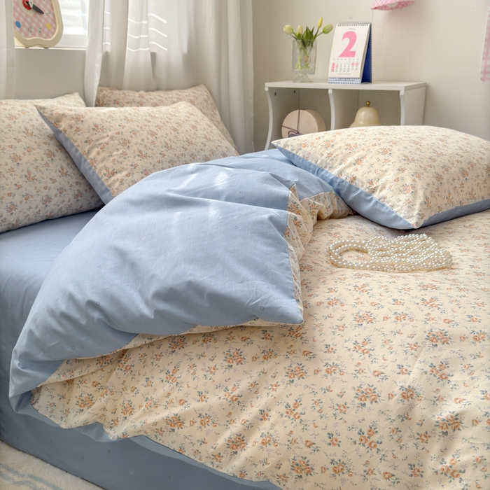 91家纺网 家纺一手货源 找家纺 小叮当家纺仓储工厂店 2025新款13372碎花全棉纯棉四件套 月蓉