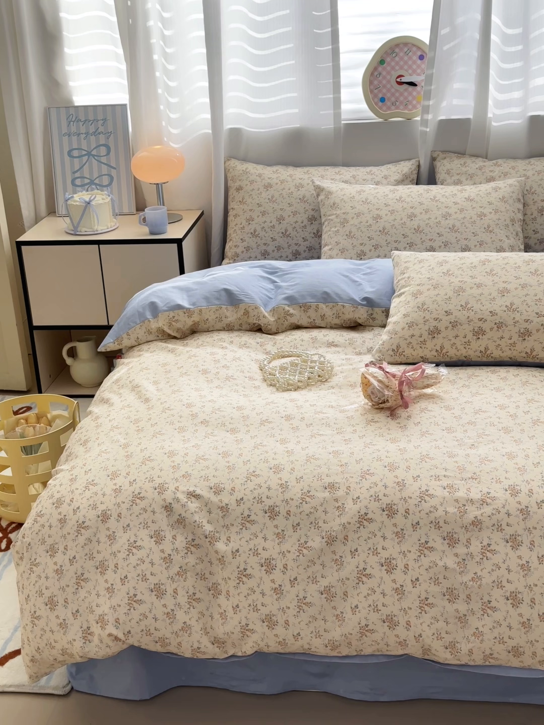 91家纺网 家纺一手货源 找家纺 小叮当家纺仓储工厂店 2025新款13372碎花全棉纯棉四件套 月蓉