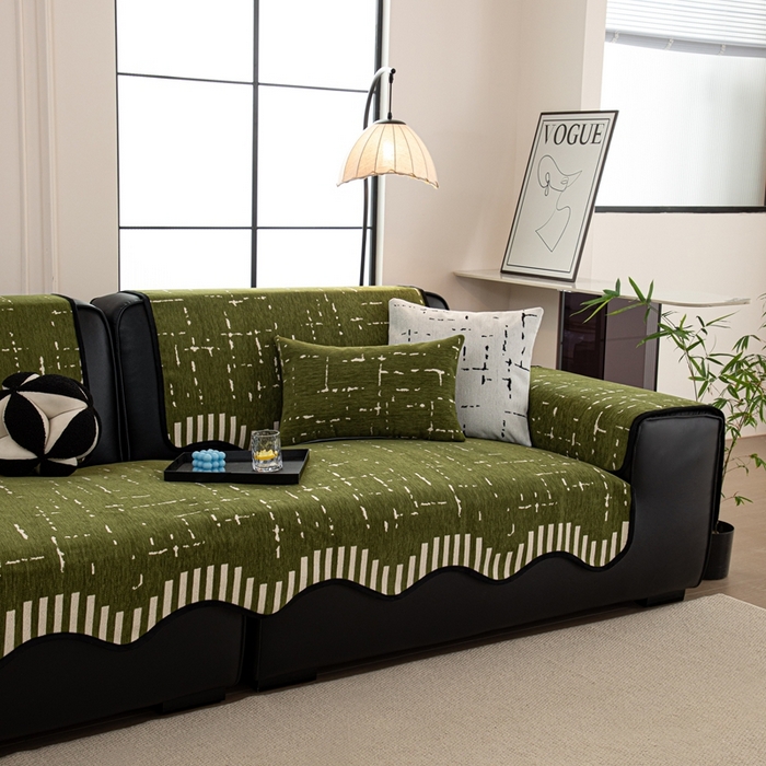 91家纺网 家纺一手货源 找家纺 沐沐家纺 2026新款亲肤舒适异形星硕沙发垫 墨绿