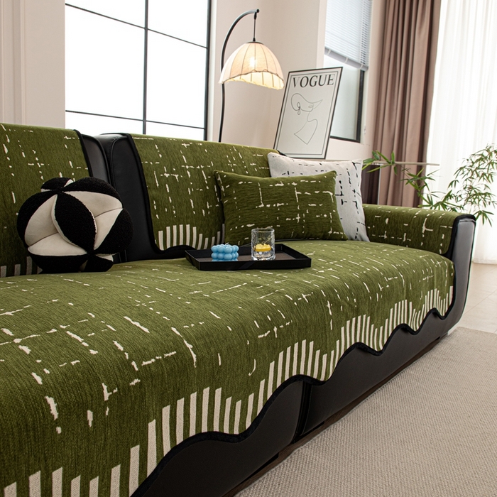 91家纺网 家纺一手货源 找家纺 沐沐家纺 2026新款亲肤舒适异形星硕沙发垫 墨绿