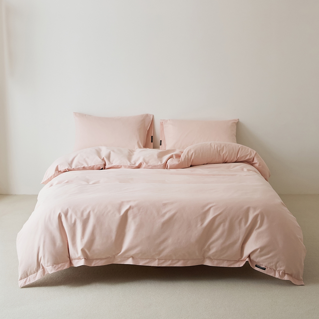91家纺网 家纺一手货源 找家纺 EH家居 2025新款全棉磨毛纯色单被套-云栖系列 云栖-莲粉色