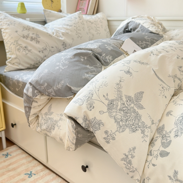 小叮当家纺仓储工厂店 2025新款13372碎花全棉纯棉四件套 椿野