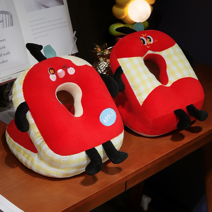 91家纺网 家纺一手货源 找家纺 仟亿莱 2025新款亲肤舒适大眼红苹果双面午睡枕枕头枕芯 组合图仅供参考不可下单