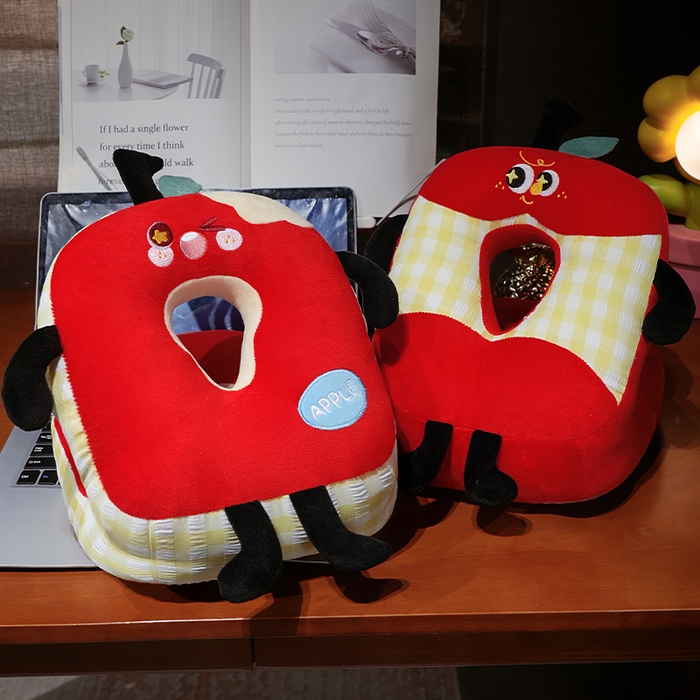 91家纺网 家纺一手货源 找家纺 仟亿莱 2025新款亲肤舒适大眼红苹果双面午睡枕枕头枕芯 组合图仅供参考不可下单