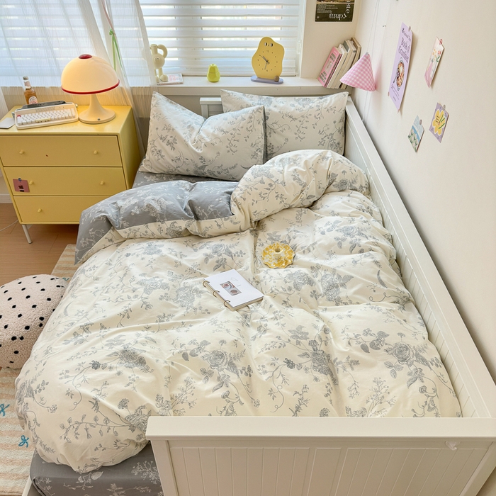 91家纺网 家纺一手货源 找家纺 小叮当家纺仓储工厂店 2025新款13372碎花全棉纯棉四件套 椿野