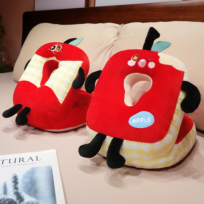 91家纺网 家纺一手货源 找家纺 仟亿莱 2025新款亲肤舒适大眼红苹果双面午睡枕枕头枕芯 组合图仅供参考不可下单