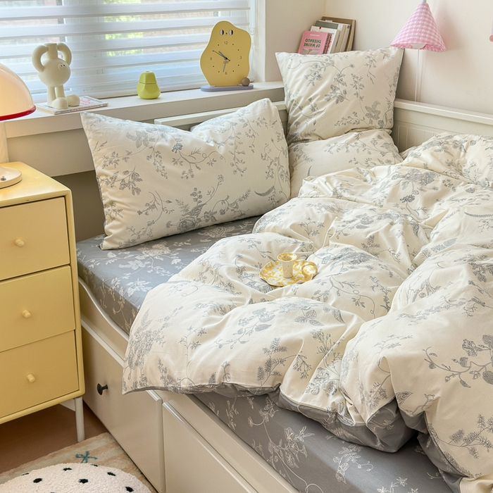 91家纺网 家纺一手货源 找家纺 小叮当家纺仓储工厂店 2025新款13372碎花全棉纯棉四件套 椿野