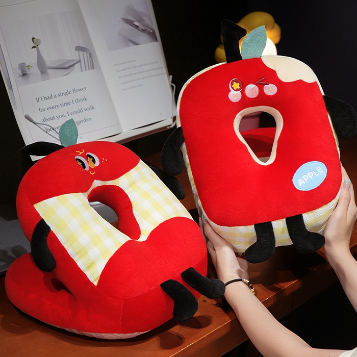 91家纺网 家纺一手货源 找家纺 仟亿莱 2025新款亲肤舒适大眼红苹果双面午睡枕枕头枕芯 组合图仅供参考不可下单