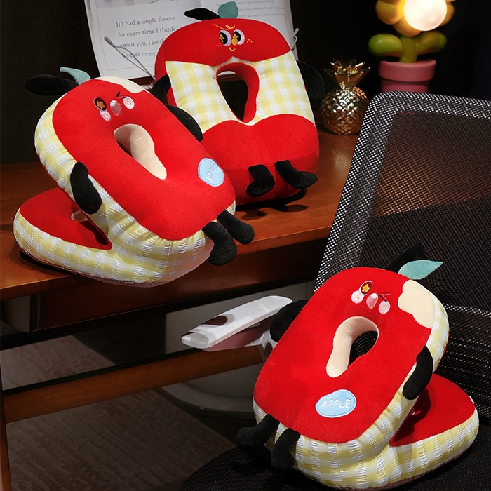 91家纺网 家纺一手货源 找家纺 仟亿莱 2025新款亲肤舒适大眼红苹果双面午睡枕枕头枕芯 组合图仅供参考不可下单