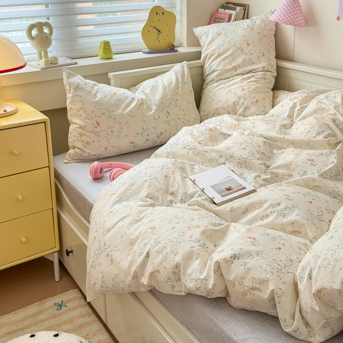 91家纺网 家纺一手货源 找家纺 小叮当家纺仓储工厂店 2025新款13372碎花全棉纯棉四件套 南枝