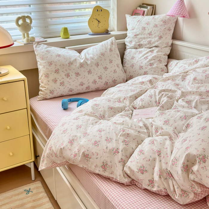 91家纺网 家纺一手货源 找家纺 小叮当家纺仓储工厂店 2025新款13372碎花全棉纯棉四件套 晚风