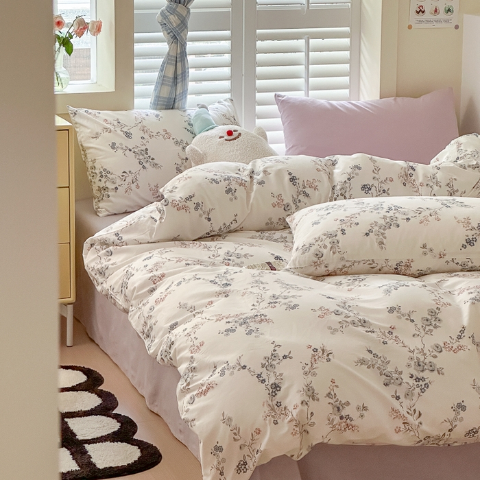 91家纺网 家纺一手货源 找家纺 小叮当家纺仓储工厂店 2025新款13372碎花全棉纯棉四件套 暗香