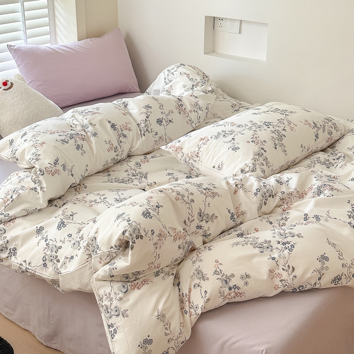 91家纺网 家纺一手货源 找家纺 小叮当家纺仓储工厂店 2025新款13372碎花全棉纯棉四件套 暗香