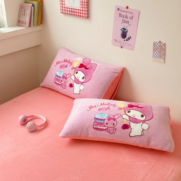 孩子王家纺 2025新款正版授权三丽鸥大版卡通牛奶绒系列单枕套 蛋糕美乐蒂