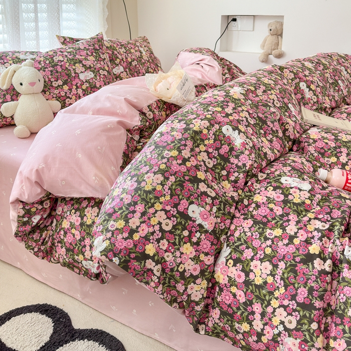 小叮当家纺仓储工厂店 2025新款13372碎花全棉纯棉四件套 沉浸花园