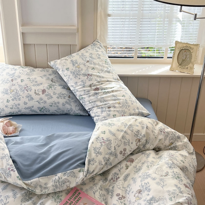 91家纺网 家纺一手货源 找家纺 小叮当家纺仓储工厂店 2025新款13372碎花全棉纯棉四件套 秘境森林