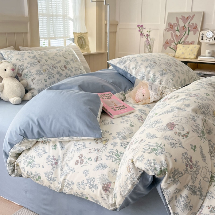 91家纺网 家纺一手货源 找家纺 小叮当家纺仓储工厂店 2025新款13372碎花全棉纯棉四件套 秘境森林