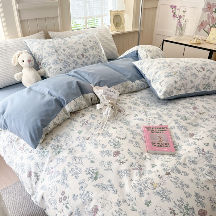 91家纺网 家纺一手货源 找家纺 小叮当家纺仓储工厂店 2025新款13372碎花全棉纯棉四件套 秘境森林