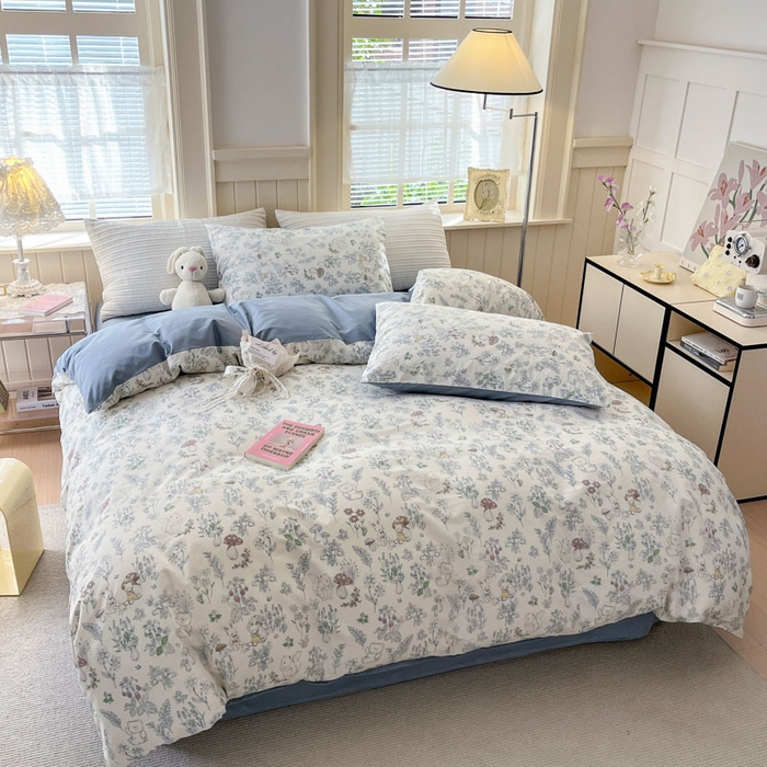 91家纺网 家纺一手货源 找家纺 小叮当家纺仓储工厂店 2025新款13372碎花全棉纯棉四件套 秘境森林