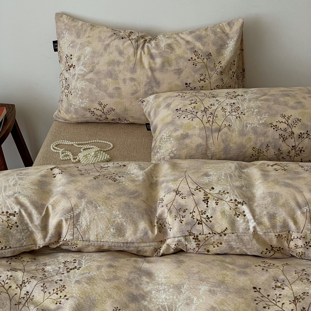 91家纺网 家纺一手货源 找家纺 梦纤绒 2025秋冬新款A类高克重亚麻复古诧季风原麻系列四件套 梦境