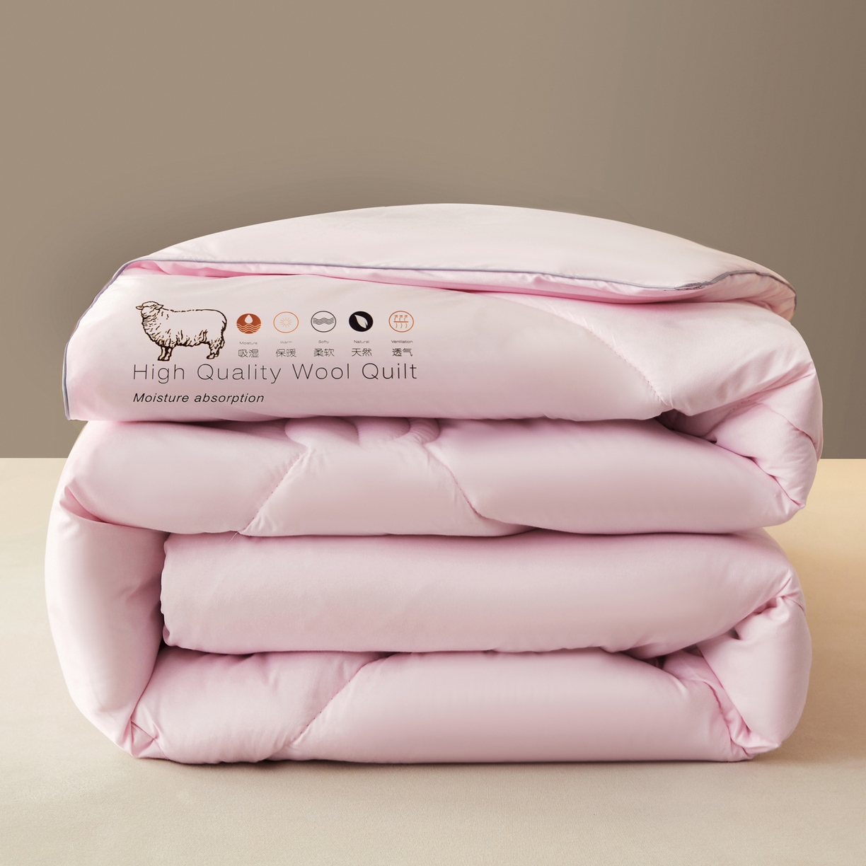 91家纺网 家纺一手货源 找家纺 帕芬鸟家纺 2025新款100%澳洲羊毛被（国） 典雅粉