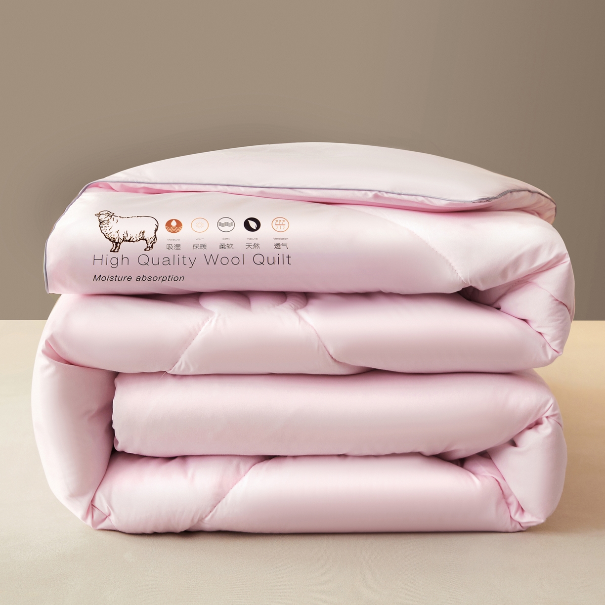 91家纺网 家纺一手货源 找家纺 帕芬鸟家纺 2025新款100%澳洲羊毛被（国） 典雅粉