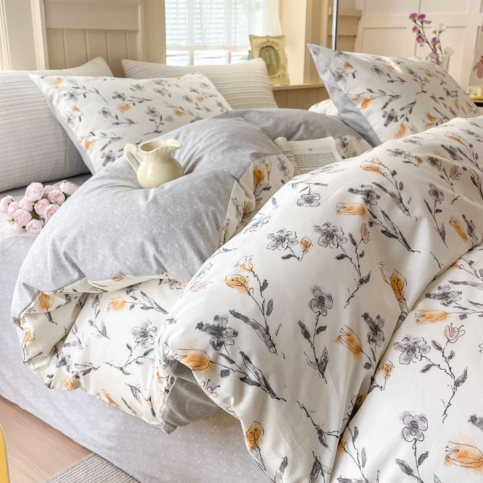 91家纺网 家纺一手货源 找家纺 小叮当家纺仓储工厂店 2025新款13372碎花全棉纯棉四件套 乌落