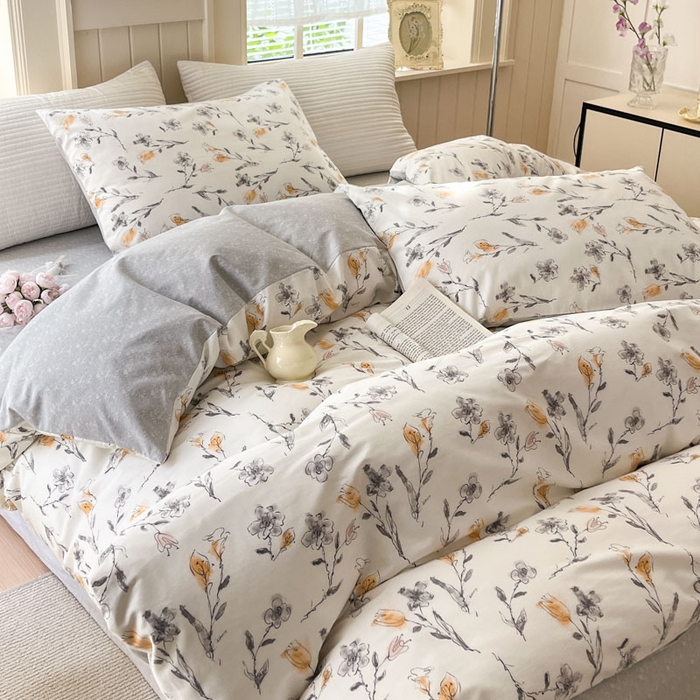 91家纺网 家纺一手货源 找家纺 小叮当家纺仓储工厂店 2025新款13372碎花全棉纯棉四件套 乌落