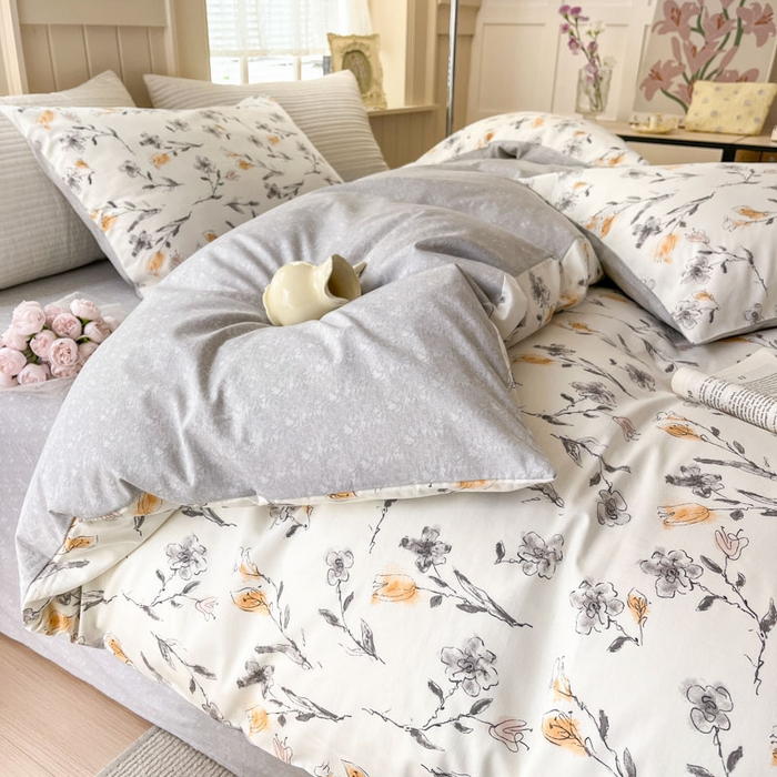 91家纺网 家纺一手货源 找家纺 小叮当家纺仓储工厂店 2025新款13372碎花全棉纯棉四件套 乌落