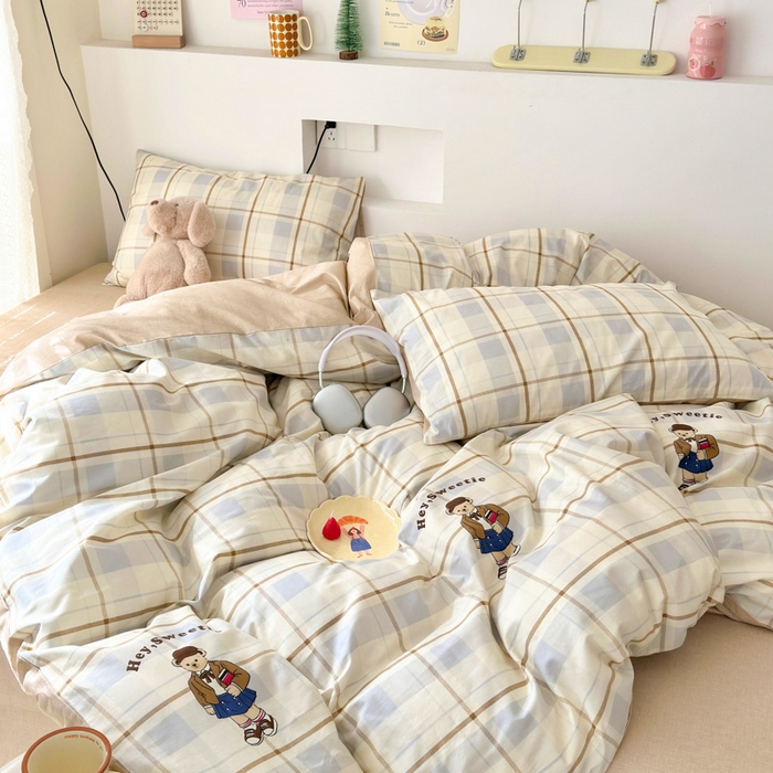 91家纺网 家纺一手货源 找家纺 小叮当家纺仓储工厂店 2025新款13372碎花全棉纯棉四件套 博士小熊