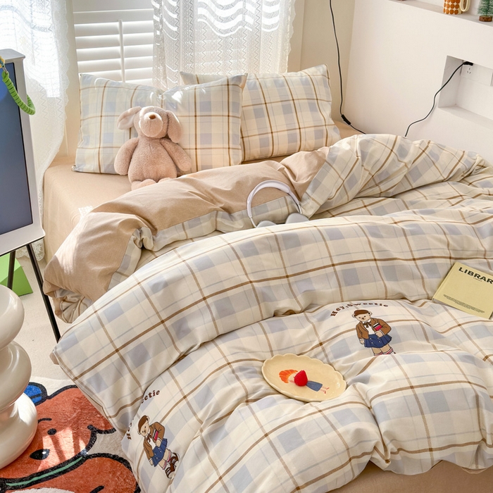 91家纺网 家纺一手货源 找家纺 小叮当家纺仓储工厂店 2025新款13372碎花全棉纯棉四件套 博士小熊