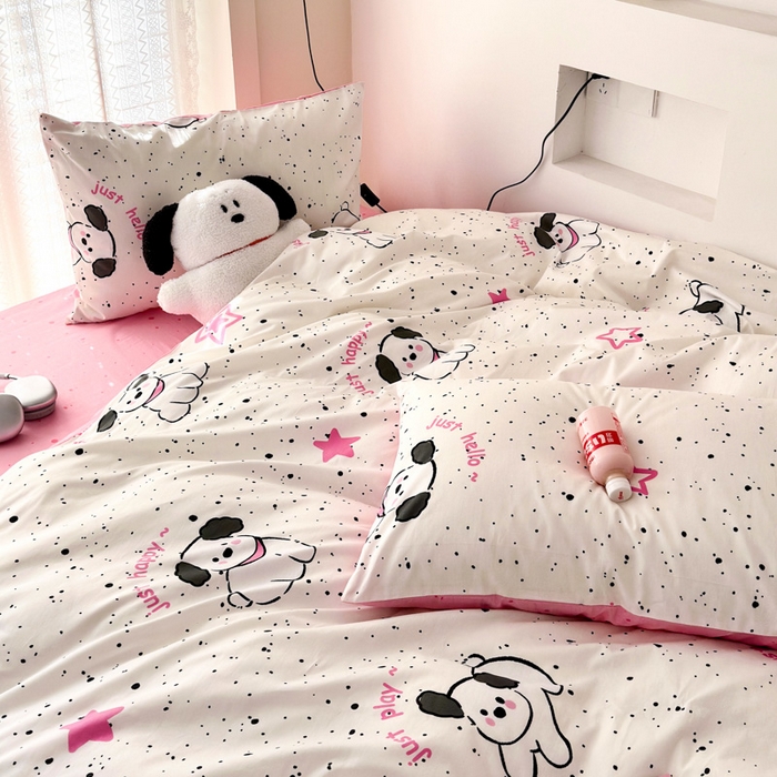 91家纺网 家纺一手货源 找家纺 小叮当家纺仓储工厂店 2025新款13372碎花全棉纯棉四件套 布丁狗