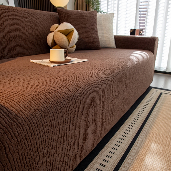 91家纺网 家纺一手货源 找家纺 沐沐家纺 2026新款亲肤舒适酥阳沙发套 咖色