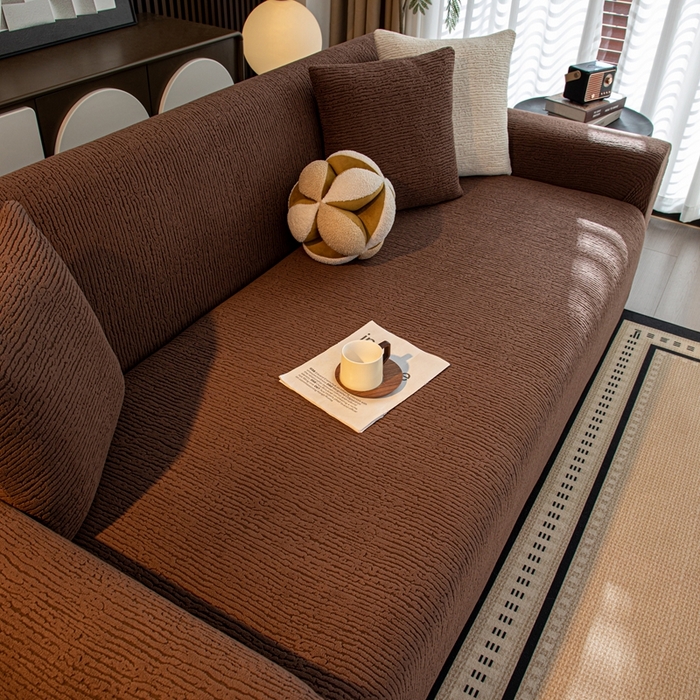 91家纺网 家纺一手货源 找家纺 沐沐家纺 2026新款亲肤舒适酥阳沙发套 咖色