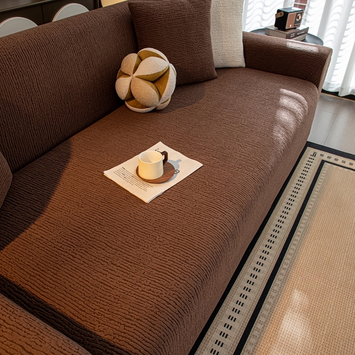 91家纺网 家纺一手货源 找家纺 沐沐家纺 2026新款亲肤舒适酥阳沙发套 咖色