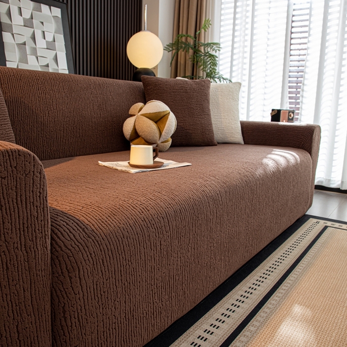 91家纺网 家纺一手货源 找家纺 沐沐家纺 2026新款亲肤舒适酥阳沙发套 咖色