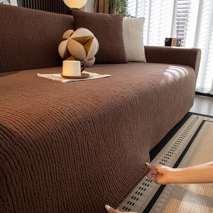 91家纺网 家纺一手货源 找家纺 沐沐家纺 2026新款亲肤舒适酥阳沙发套 咖色