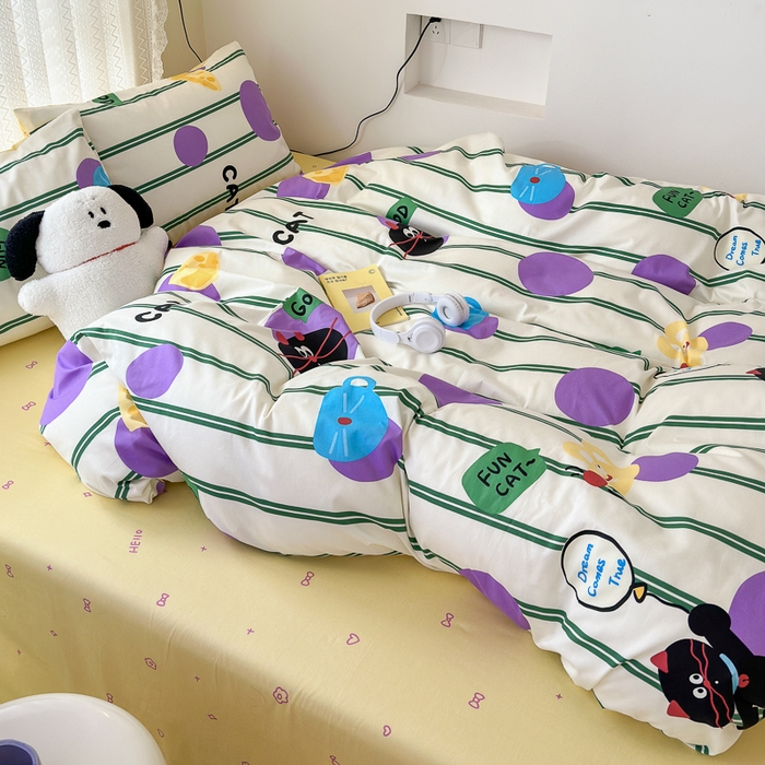 91家纺网 家纺一手货源 找家纺 小叮当家纺仓储工厂店 2025新款13372碎花全棉纯棉四件套 猫和老鼠