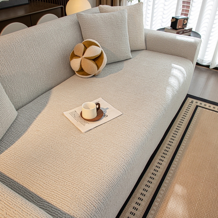 91家纺网 家纺一手货源 找家纺 沐沐家纺 2026新款亲肤舒适酥阳沙发套 浅灰